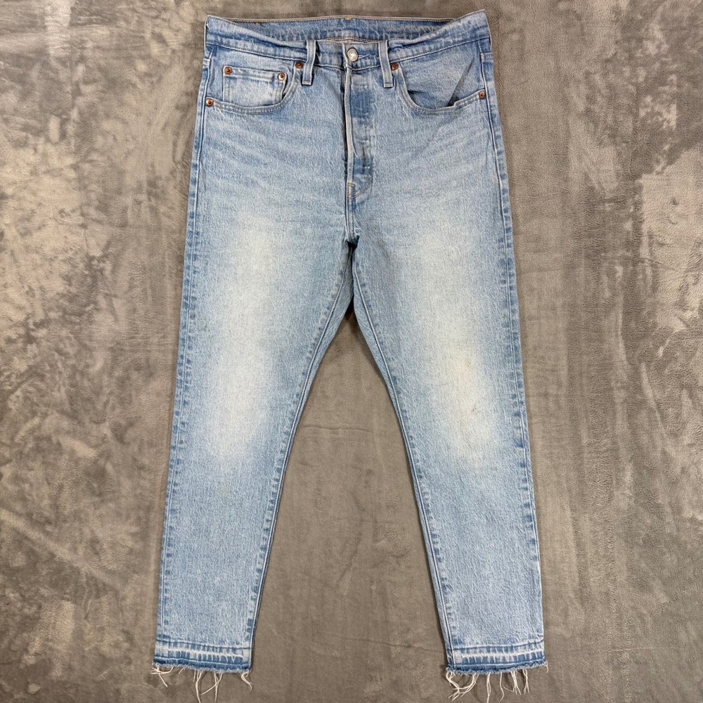 Levi's 501 Skinny Jeans Women's Size 30x28 Blue Light Wash Button Fly Denim